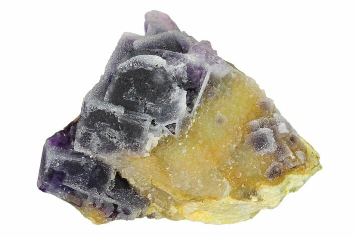 Druzy Quartz Encrusted Cubic Fluorite Crystal Cluster - China #160738